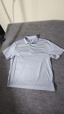 Ben Hogan Performance Men's Short Sleeve Golf Polo Shirt, Size 2XL, Blue/Grey wi